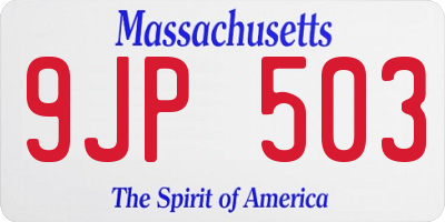 MA license plate 9JP503