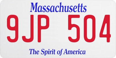 MA license plate 9JP504