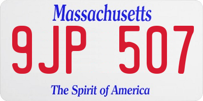 MA license plate 9JP507