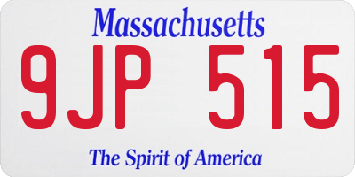 MA license plate 9JP515