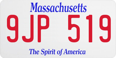 MA license plate 9JP519
