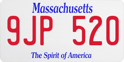 MA license plate 9JP520