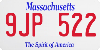 MA license plate 9JP522