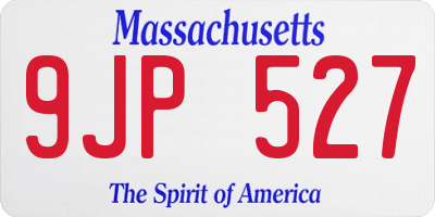 MA license plate 9JP527