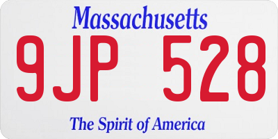 MA license plate 9JP528