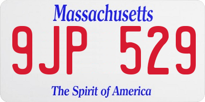 MA license plate 9JP529
