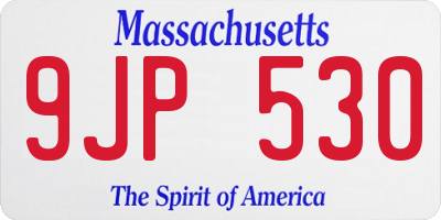 MA license plate 9JP530