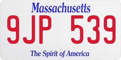 MA license plate 9JP539