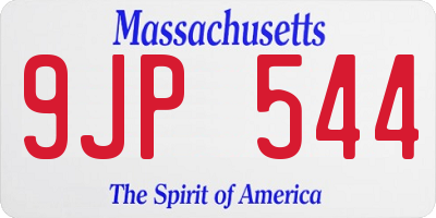 MA license plate 9JP544