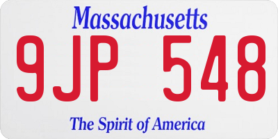 MA license plate 9JP548