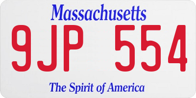 MA license plate 9JP554