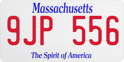 MA license plate 9JP556