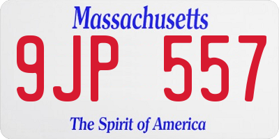 MA license plate 9JP557