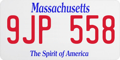 MA license plate 9JP558