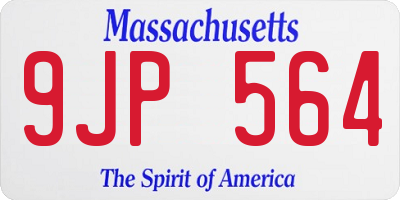 MA license plate 9JP564