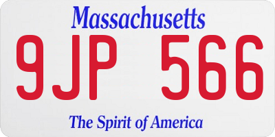 MA license plate 9JP566