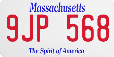 MA license plate 9JP568