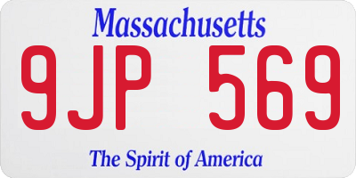 MA license plate 9JP569