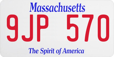 MA license plate 9JP570