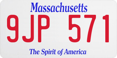 MA license plate 9JP571