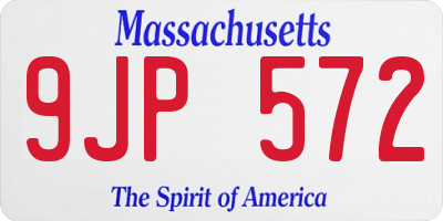 MA license plate 9JP572