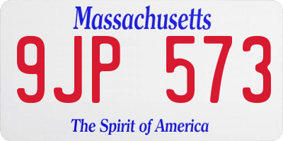 MA license plate 9JP573