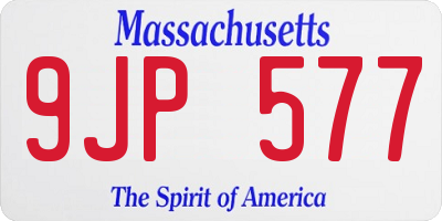 MA license plate 9JP577