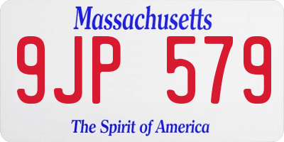 MA license plate 9JP579
