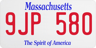 MA license plate 9JP580