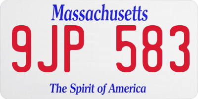 MA license plate 9JP583