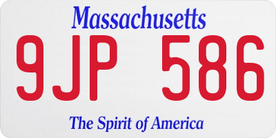 MA license plate 9JP586