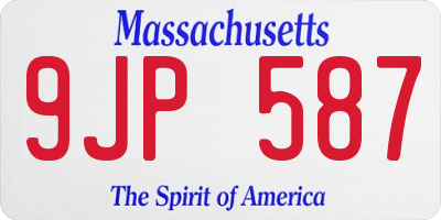 MA license plate 9JP587
