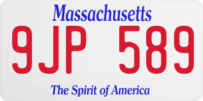 MA license plate 9JP589