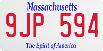 MA license plate 9JP594