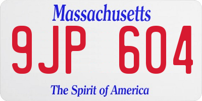 MA license plate 9JP604
