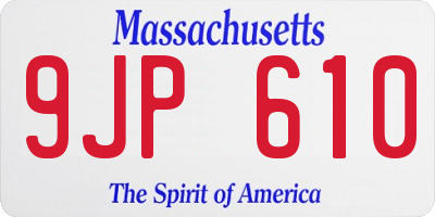 MA license plate 9JP610