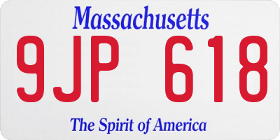 MA license plate 9JP618