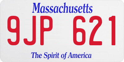 MA license plate 9JP621