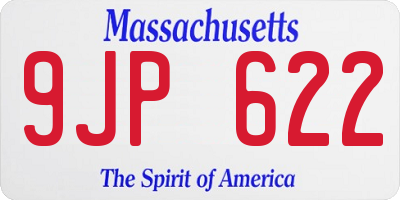 MA license plate 9JP622