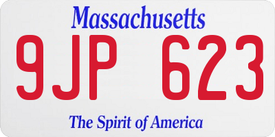 MA license plate 9JP623