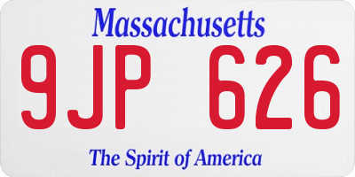 MA license plate 9JP626