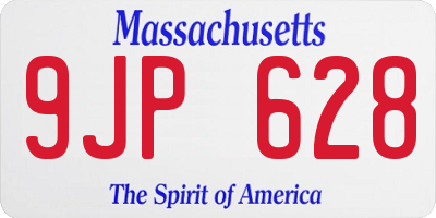 MA license plate 9JP628