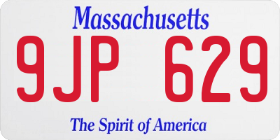 MA license plate 9JP629