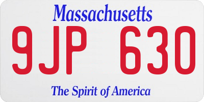 MA license plate 9JP630