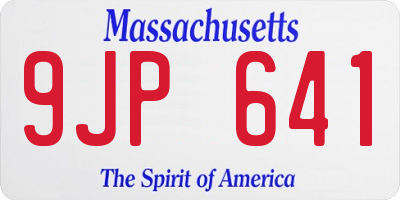 MA license plate 9JP641