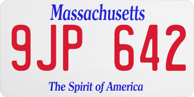 MA license plate 9JP642