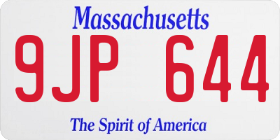 MA license plate 9JP644