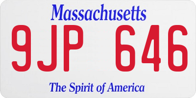 MA license plate 9JP646