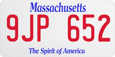 MA license plate 9JP652