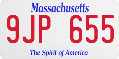 MA license plate 9JP655